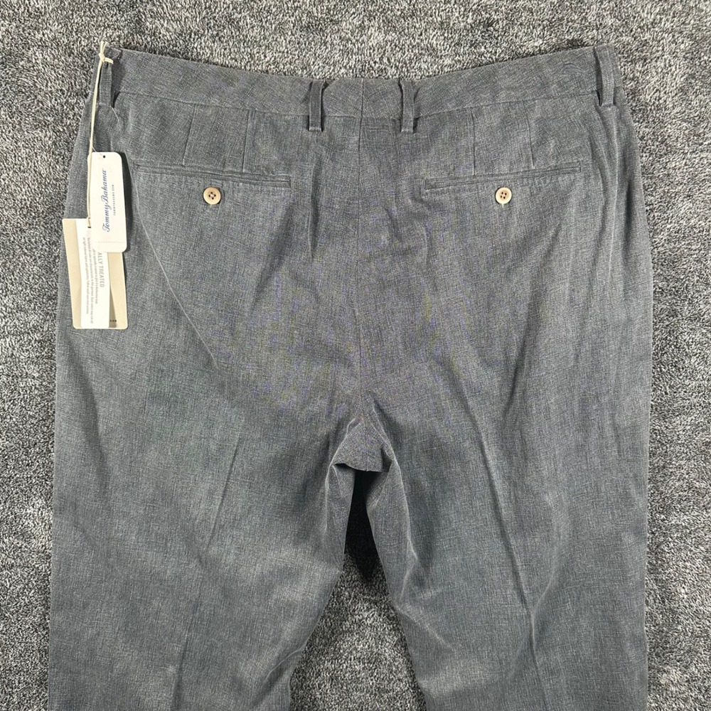 Tommy Bahama Havana Herringbone Silk Cotton Pants 38x34 Ink Grey T122328 NWT